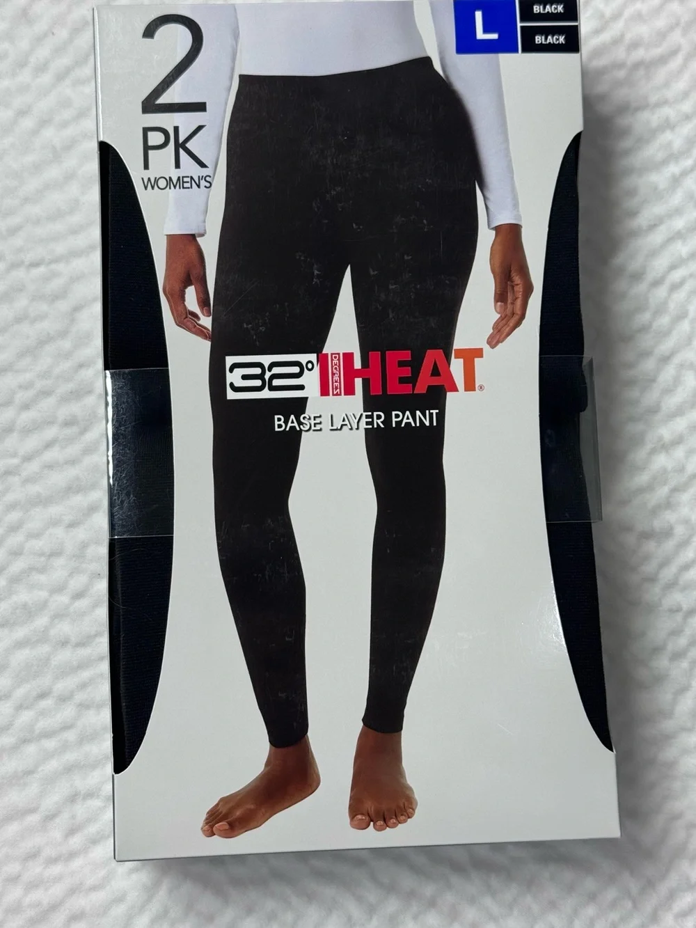 32 Degrees Heat Women’s Base Layer Thermal Pants Black Large 2-Pack New